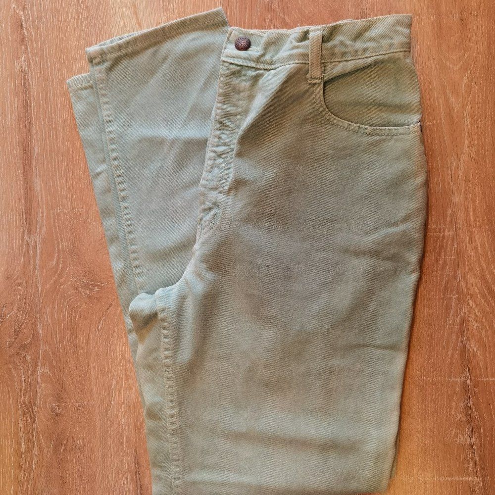 SEASONS SPORT 1980s mom Jeans high waist plus spearmint Sage green colour